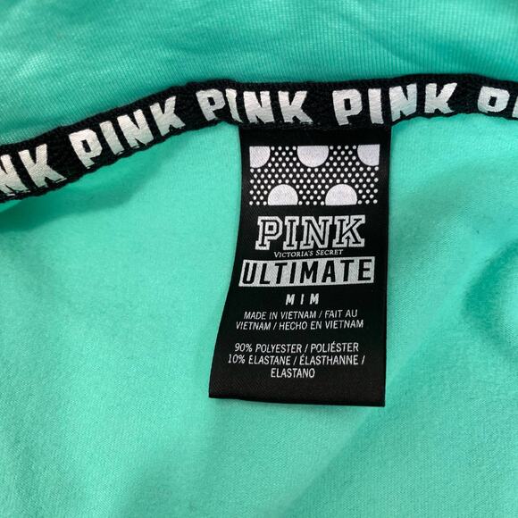 Pink Victorias Secret Ultimate 1/2 Zip Up Pullover Mint Green Womens Med Pocket - Picture 9 of 11